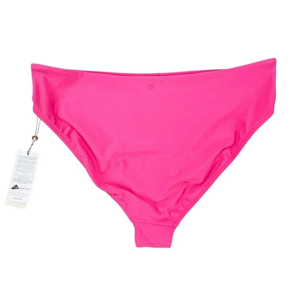 Callia XL Pink Heat High Leg Cheeky Bottom Swimsuit Bikini Bottoms NWT‎